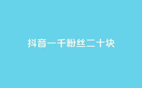 抖音一千粉丝二十块 - 抖音千粉丝能赚二十元的秘密揭秘! 第1张 抖音一千粉丝二十块 - 抖音千粉丝能赚二十元的秘密揭秘! 第1张