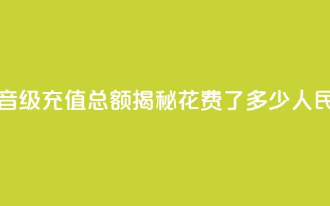 抖音58级充值总额揭秘:花费了多少人民币 第1张 抖音58级充值总额揭秘:花费了多少人民币 第1张