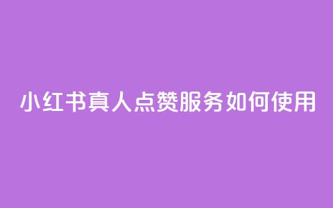 小红书真人点赞服务如何使用 第1张 小红书真人点赞服务如何使用 第1张
