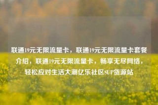 联通19元无限流量卡，联通19元无限流量卡套餐介绍，联通19元无限流量卡，畅享无尽网络，轻松应对生活大潮亿乐社区SUP货源站