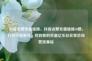 抖音点赞充值链接，抖音点赞充值链接50赞，打开抖音账号，找到我的页面亿乐社区低价自营货源站