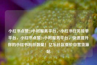 小红书点赞24小时服务平台，小红书任务接单平台，小红书点赞24小时服务平台，快速提升你的小红书粉丝数量！亿乐社区低价自营货源站
