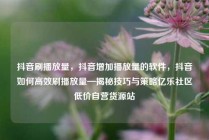 抖音刷播放量，抖音增加播放量的软件，抖音如何高效刷播放量—揭秘技巧与策略亿乐社区低价自营货源站