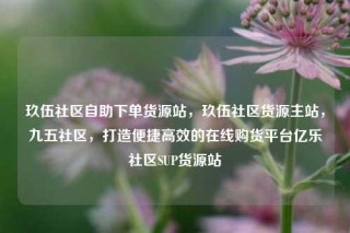 玖伍社区自助下单货源站，玖伍社区货源主站，九五社区，打造便捷高效的在线购货平台亿乐社区SUP货源站
